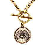 bbeni gold peacock coin necklace