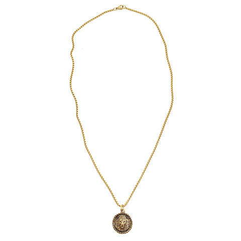 Old Spanish Gold Coin and Cross Necklace