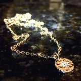 14k plated cz north star necklace