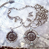 bbeni Christian silver compass charm expandable bracelet and necklace 