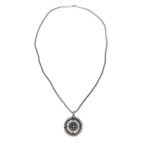 Large Compass Coin Necklace