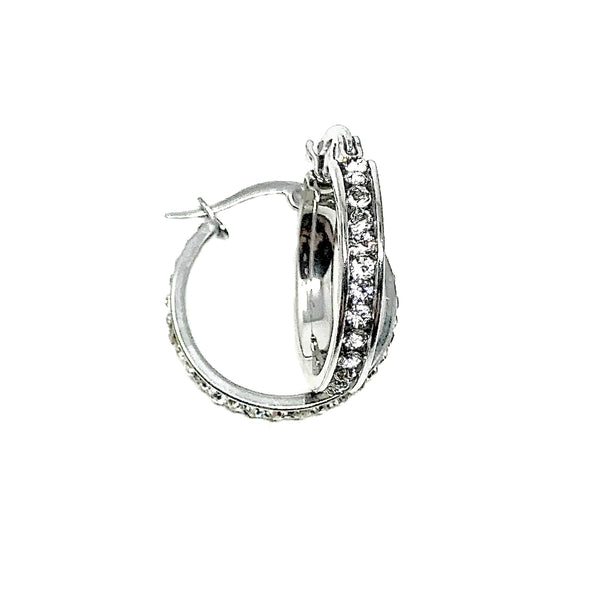 bbeni crystal cz stainless steel hoop earrings