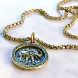 bbeni gold elephant coin necklace