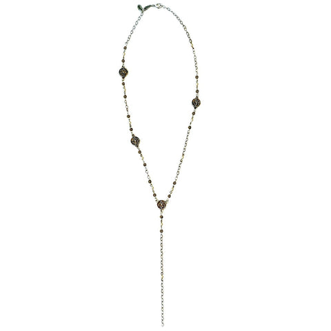 Eva Long Gold or Silver Beaded Y-Necklace