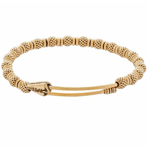 Glory Gold Expandable Beaded Bangle Bracelet