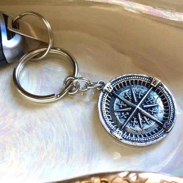 Guide Me Compass Key Ring