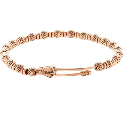 Trust Rose Gold Expandable Beaded Bangle Bracelet