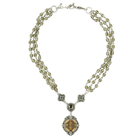 Jaina Beaded Victorian French Cross Necklace