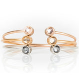 Light Peach Crystal & Rose Gold Cuff Bracelet