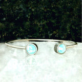 Pacific Blue Opal Crystal & Silver Cuff Bracelet