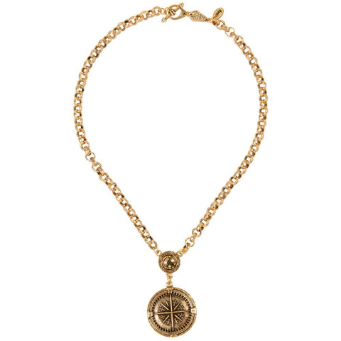 Samara Gold Compass & Gemstone Necklace