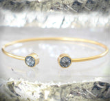 Silver Night Crystal & Gold Cuff Bracelet