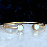 White Opal Crystal & Gold Cuff Bracelet
