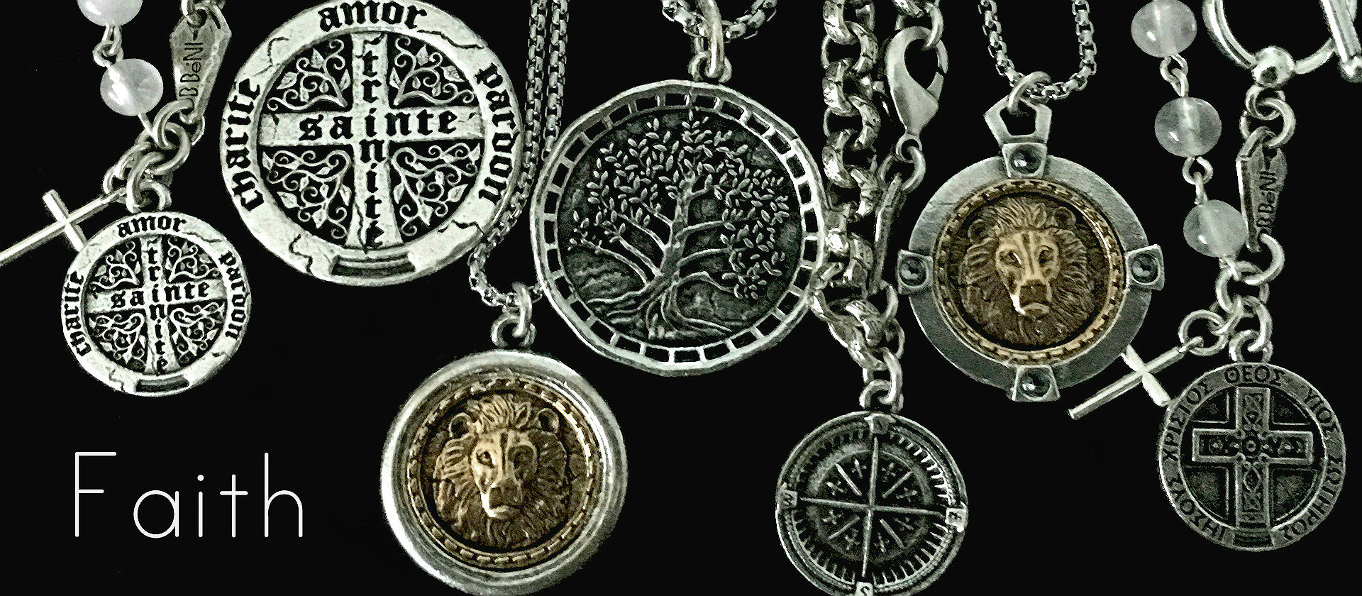 Bbeni silver Christian Faith necklaces